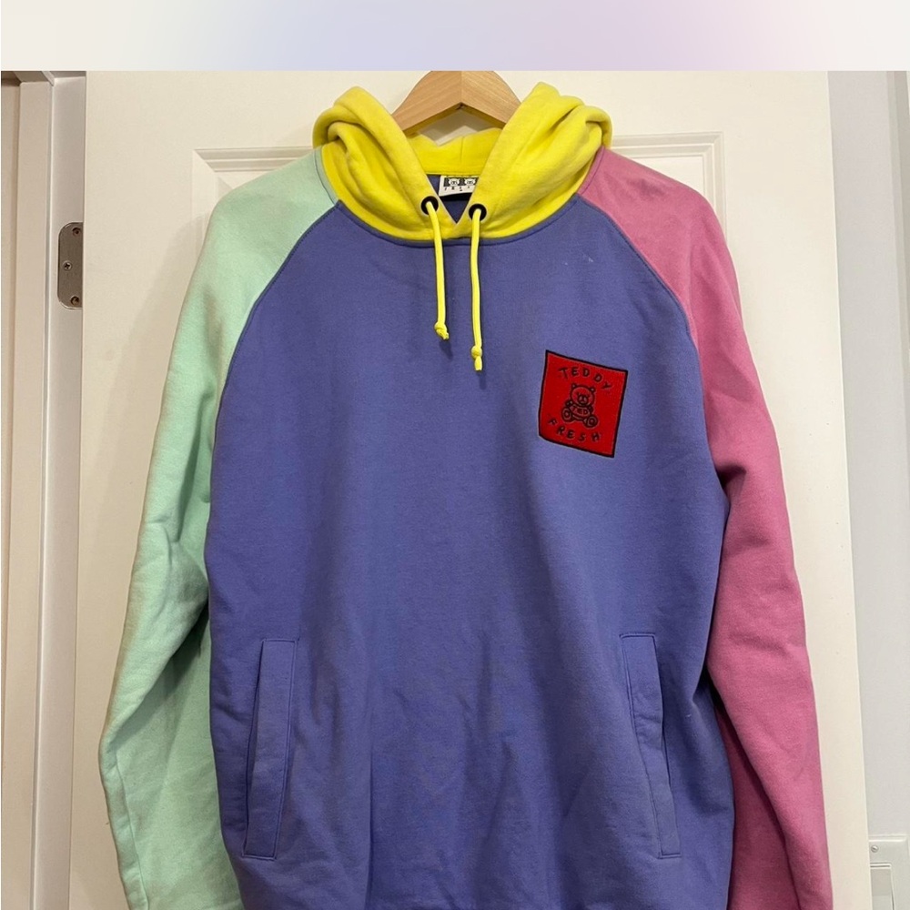 Teddy Fresh Colorblock Hoodie - Yellow, Pink, Blue, Green